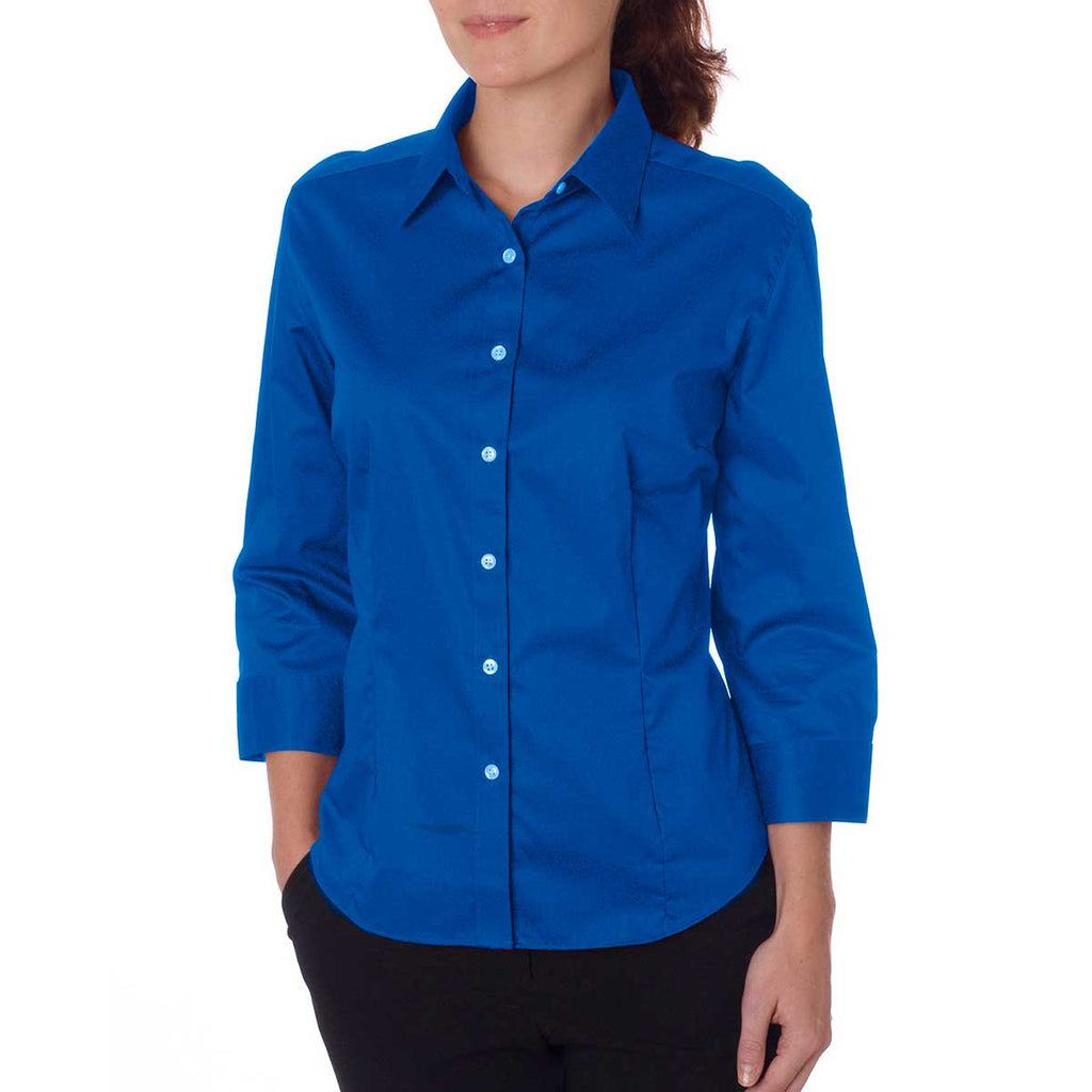 Royal Blue 3/4 Sleeve Twil Dress Shirt